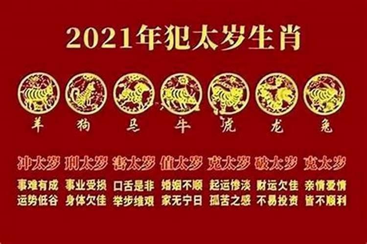 今年犯太岁有哪些生肖2021