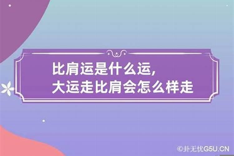 八字比肩大运是什么意思