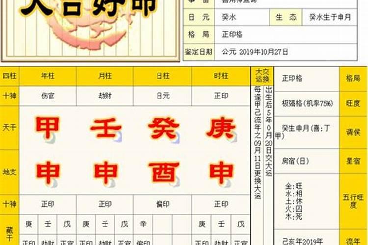 四柱八字命例解析