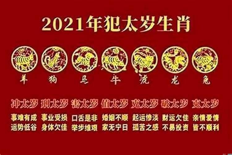 2021年犯太岁冲太岁