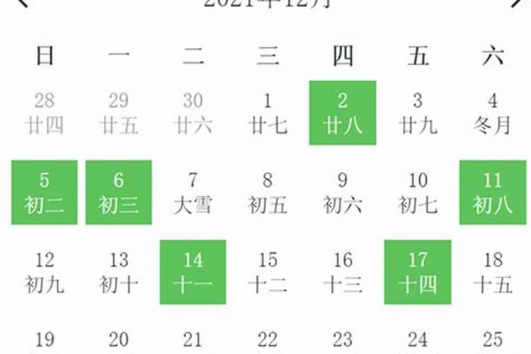 2021年12月安床吉日