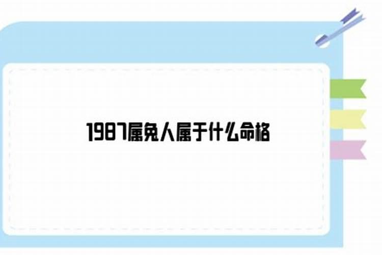 87年9月份属兔什么命格