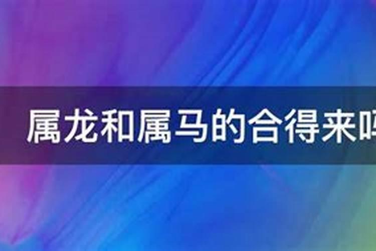 属龙的和属马的八字合吗