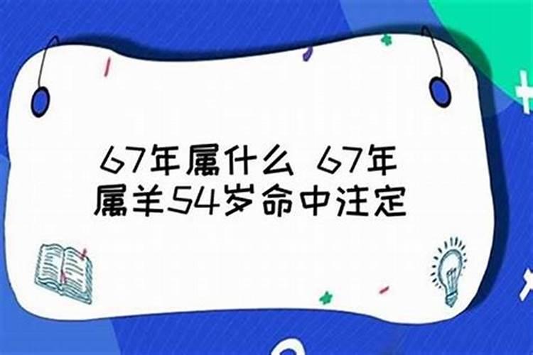 67年6月的羊是什么命格