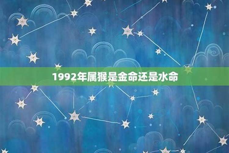 1992年属猴是水命还是剑锋金命