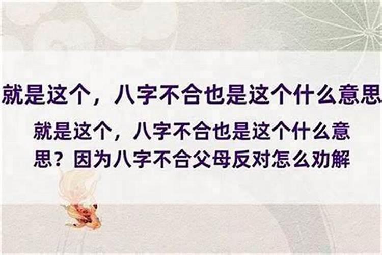 八字不合父母坚决不同意我怎么办